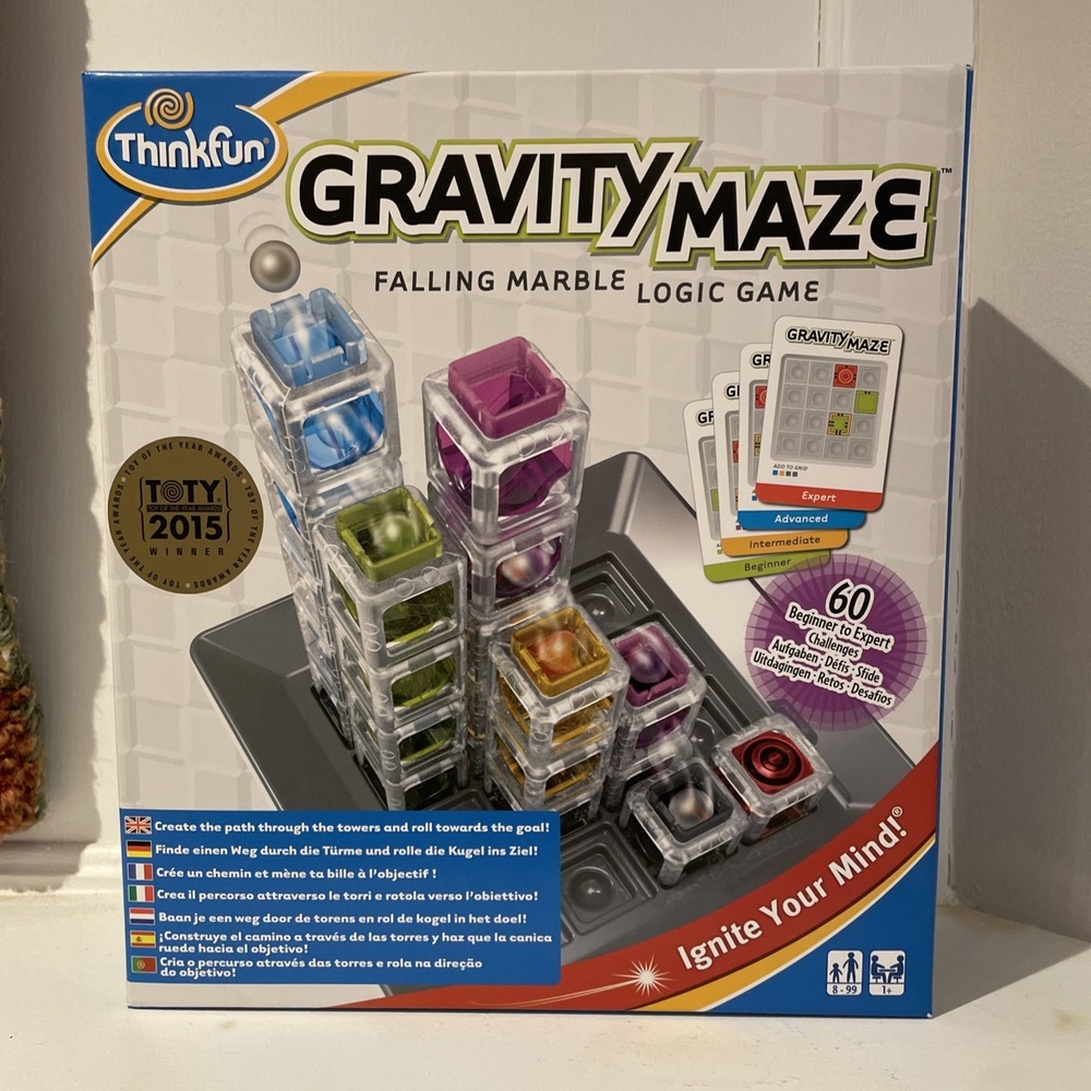 Gravity Maze Falling Marble Logic Board Game Think Fun NEW Open Box